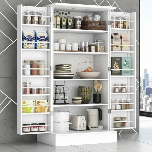 White Freestanding Kitchen Pantry Cabinet