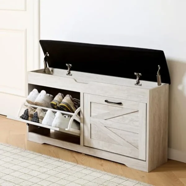 Shoe Storage Bench with Cushion