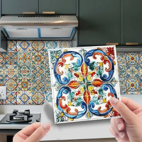 24PCS Moroccan Style Tile Stickers