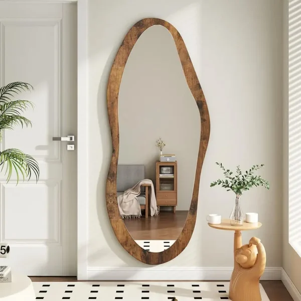 Cool, Irregular Wood Framed Mirror 47x20
