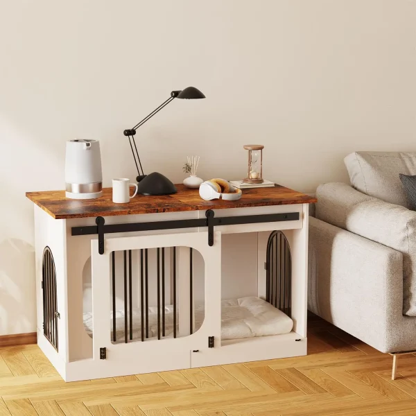 XL Dog Kennel Furniture,39.4 Inch Farmhouse Crate Furniture with Cushion