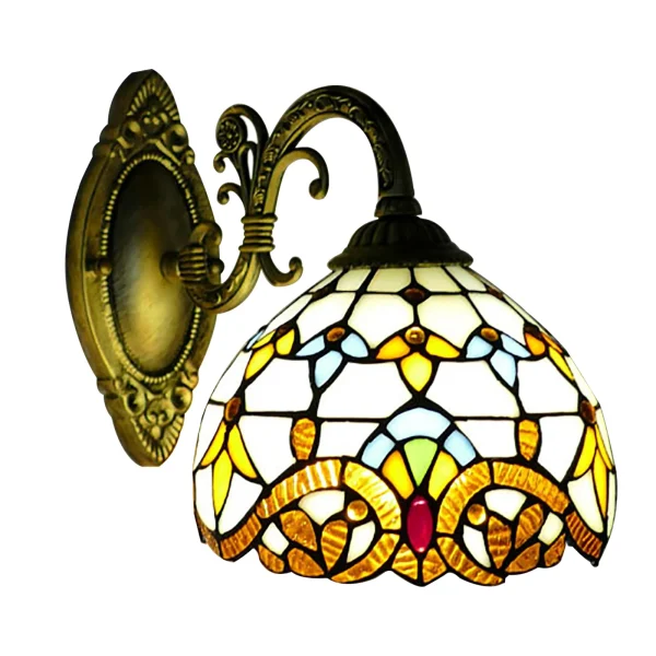 Tiffany Wall Lamp Wall Light Indoor Vintage Wall Lamp Vintage Lamp Retro Handmade Dome Lamp for Living Room Staircase Bedroom