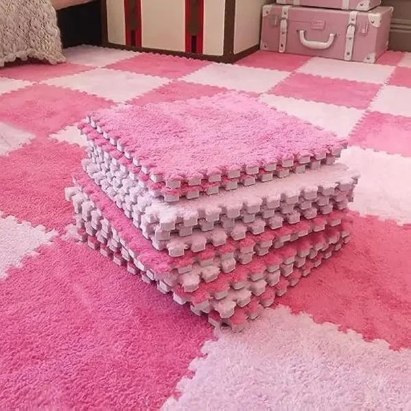 24/48PCS Plush Puzzle Foam Mat