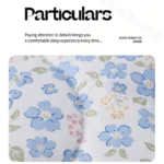 Close-up of blue floral quilted fabric