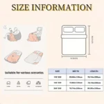 Blanket size chart with bed diagram