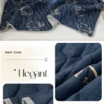 Navy whale-print quilted bedding set