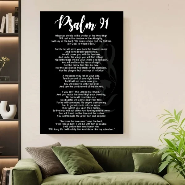 1pc Framed  Psalm 91  Scripture Print