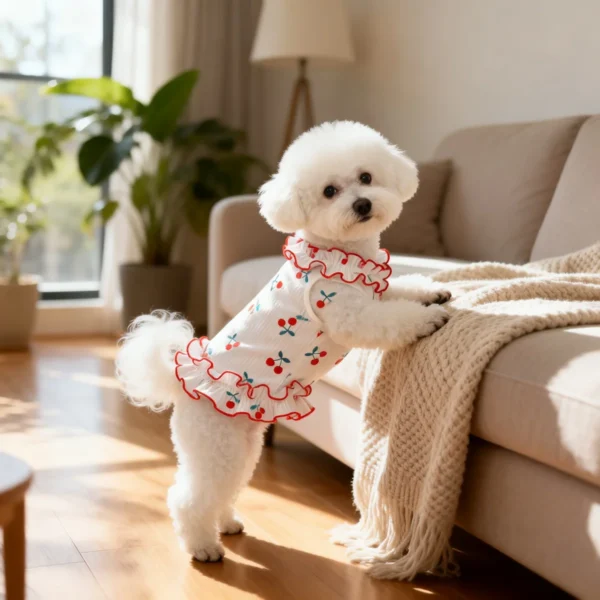 1PC Fashion Cute Cherry Ruffle Pet Dress