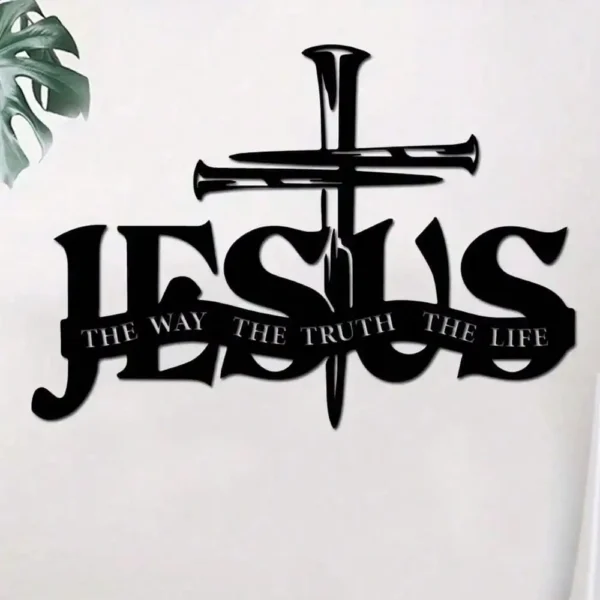 Iron Jesus Cross  The Way The Truth The Life