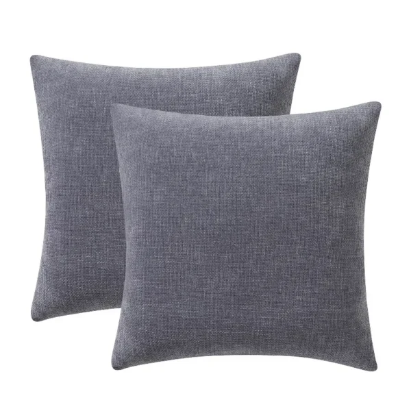 2-pc, Solid Chenille Decorative Throw Pillow Set