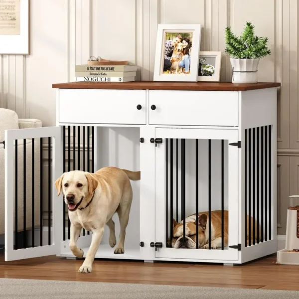 Large Dog Crate urniture, 41 Inch Dog Kennel Indoor with Removable Divider