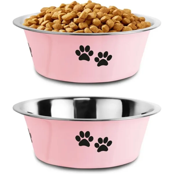 Stainless Steel Dog Bowls, Nonslip Rubber Bottom